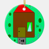 House Door Path、Digital 絵画's、Art by Kids セラミックオーナメント (正面)