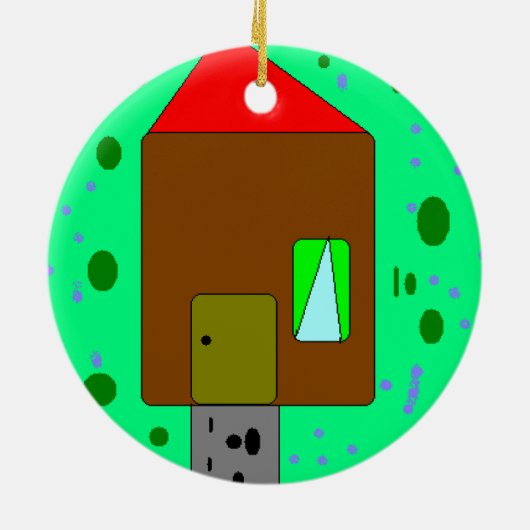 House Door Path、Digital 絵画's、Art by Kids セラミックオーナメント (裏面)