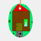 House Door Path、Digital 絵画's、Art by Kids セラミックオーナメント (正面)