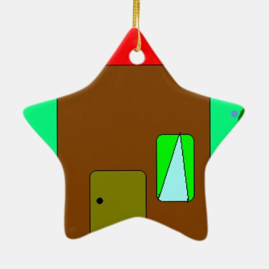 House Door Path、Digital 絵画's、Art by Kids セラミックオーナメント (裏面)