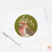 House finch sticker ラウンドシール (封筒)