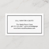 House Fixesロゴ | 石壁の背景 名刺 (裏面)