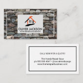 House Fixesロゴ | 石壁の背景 名刺 (正面/裏面)