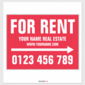 House for rent real estate arrow sign vinyl シール (シート)
