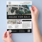 House for Sale 実在 Estate BrokerのカスタムロゴQR チラシ (手)