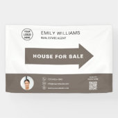 House for Sale Real Estate Logo QR Code 横断幕 (横)