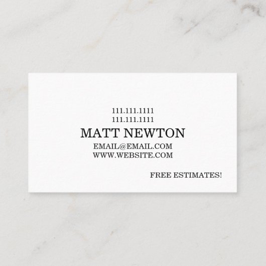 House Home Remodeling Renovation Construction Busi 名刺 (裏面)