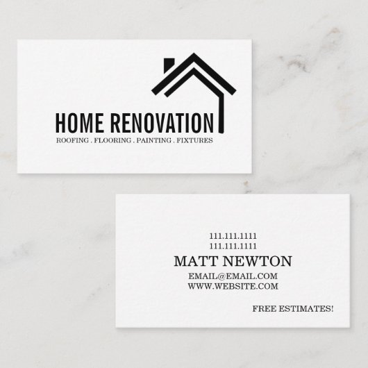 House Home Remodeling Renovation Construction Busi 名刺 (正面/裏面)