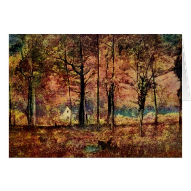 House in Autumn Meadowノートカード (正面横)