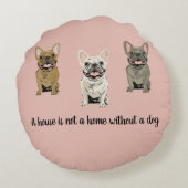 House is not a home without a dog ラウンドクッション (裏面)