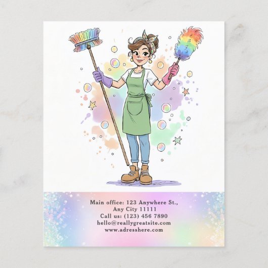 House Keeping Maid Cleaning Service Glitter Flyer チラシ (裏面)