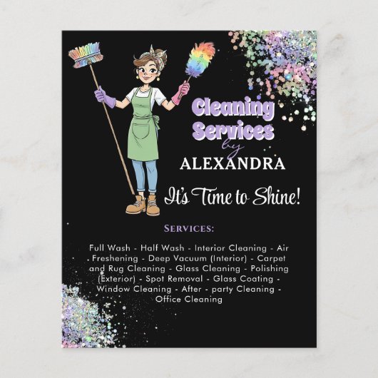 House Keeping Maid House Cleaning Service Glitter チラシ (正面)