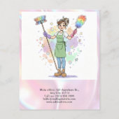 House Keeping Maid House Cleaning Service Pink チラシ (裏面)