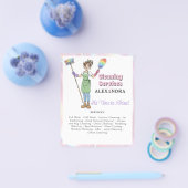 House Keeping Maid House Cleaning Service Pink チラシ (シングル)