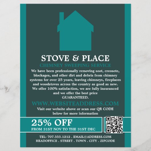 House Logo, Chimney Sweeping Service チラシ (正面)