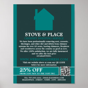 House Logo, Chimney Sweeping Service ポスター