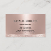 House Logo Home Cleaning Service Rose Gold & Navy 名刺 (裏面)