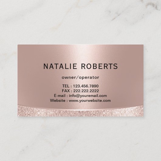 House Logo Home Cleaning Service Rose Gold & Navy 名刺 (裏面)