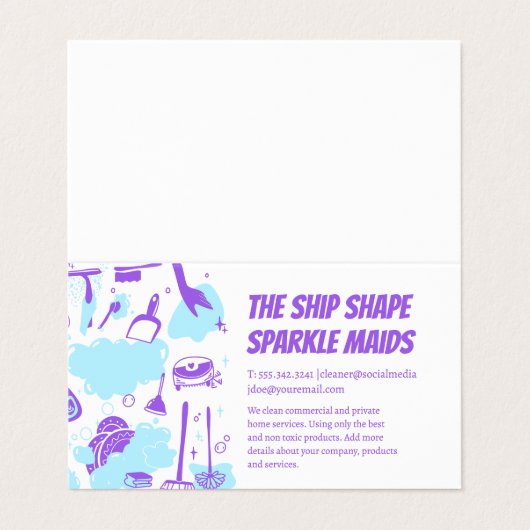 House Maid Cleaning Service and Supplies 名刺 (外部フラット)