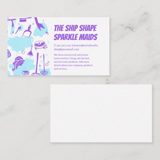 House Maid Cleaning Service and Supplies 名刺 (正面/裏面)