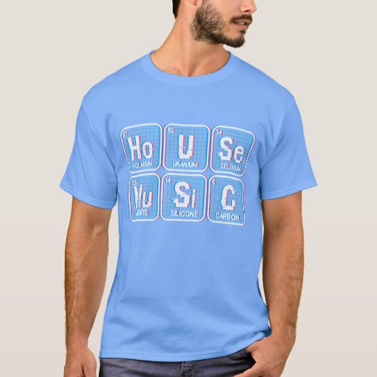 House Music Chemistry Elements Vaporwave EDM House Tシャツ (正面)