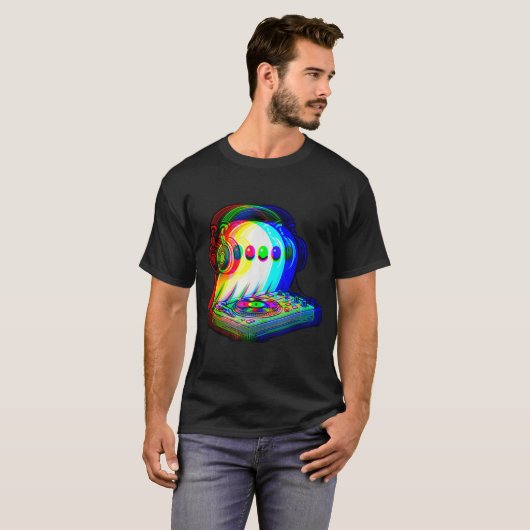 House Music Ghost Dj Optical Illusion Edm  Tシャツ (正面フル)