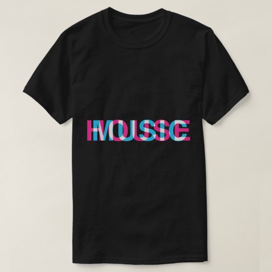 House Music Glitch Optical Illusion - EDM Rave DJ Tシャツ (デザイン正面)