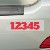 House Numbers Sticker edit text バンパーステッカー (車上)