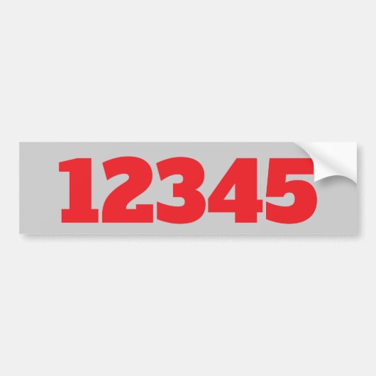 House Numbers Sticker edit text バンパーステッカー (正面)