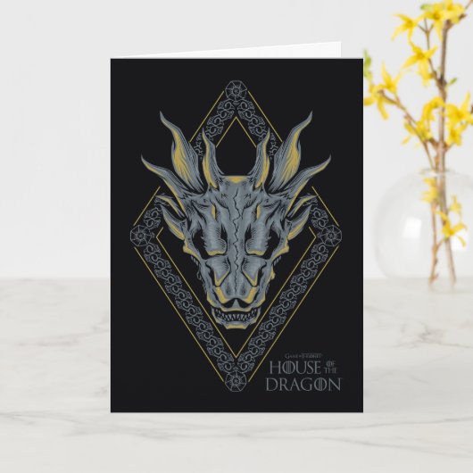 HOUSE OF THE DRAGON | Balerion Skull Diamond Crest カード (黄色い花)