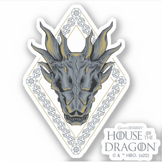 HOUSE OF THE DRAGON | Balerion Skull Diamond Crest シール (正面)