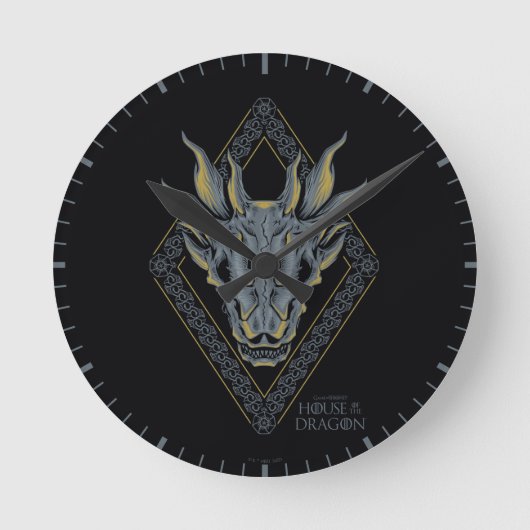 HOUSE OF THE DRAGON | Balerion Skull Diamond Crest ラウンド壁時計 (正面)