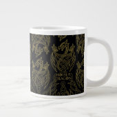 HOUSE OF THE DRAGON | Gold Filigree Dragon Pattern ジャンボコーヒーマグカップ (右)