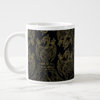 HOUSE OF THE DRAGON | Gold Filigree Dragon Pattern ジャンボコーヒーマグカップ