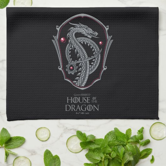 HOUSE OF THE DRAGON | Silver Dragon Crest キッチンタオル (折り畳み)