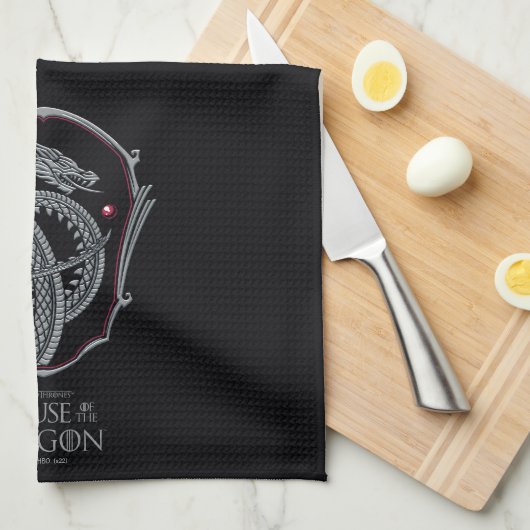 HOUSE OF THE DRAGON | Silver Dragon Crest キッチンタオル (四つ折り)