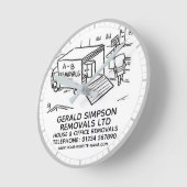 House & Office Removals ラウンド壁時計 (傾斜)