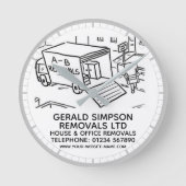 House & Office Removals ラウンド壁時計 (正面)