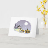 House on Hill Greeting幽霊のよく出る Card {ハロウィーン} カード (黄色い花)