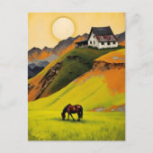 House on the Hill and Horse in the Pasture ポストカード (正面)