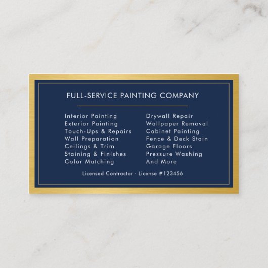 House Painter Contractor Painting Service 名刺 (裏面)