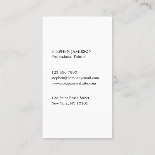 House Painter & Decorator Black and White  名刺 (裏面)