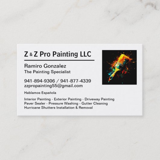 House Painter Gonzalez Business Card 名刺 (正面)