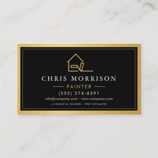 House Painter Modern Gold Metal Painting Service 名刺 (正面)