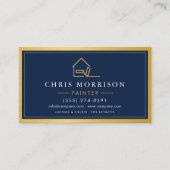 House Painter QR Code Gold Blue Metal Painting  名刺 (正面)