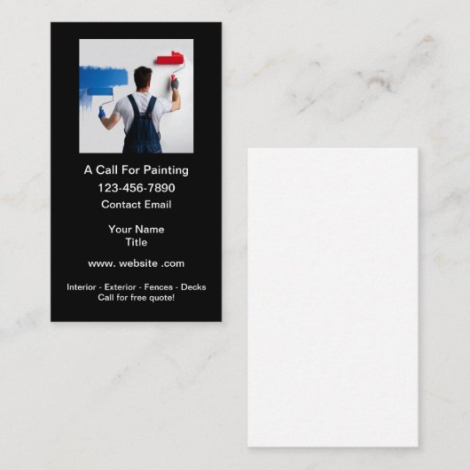 House Painter Simple Business Cards 名刺 (正面/裏面)