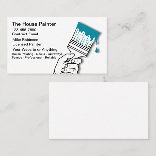 House Painter Unique Modern Business Cards 名刺 (正面/裏面)