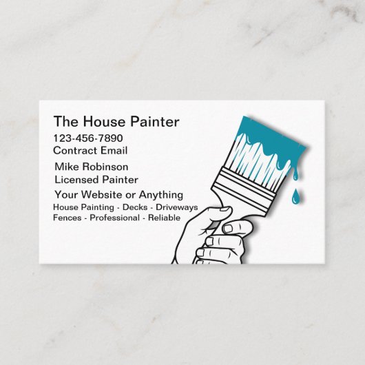 House Painter Unique Modern Business Cards 名刺 (正面)