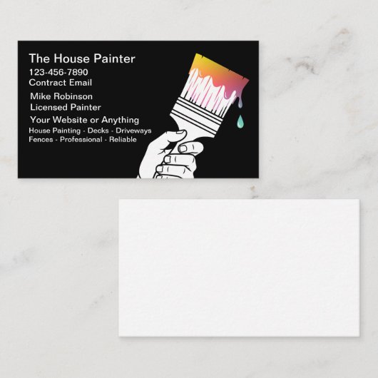 House Painter Unique Modern Business Cards 名刺 (正面/裏面)