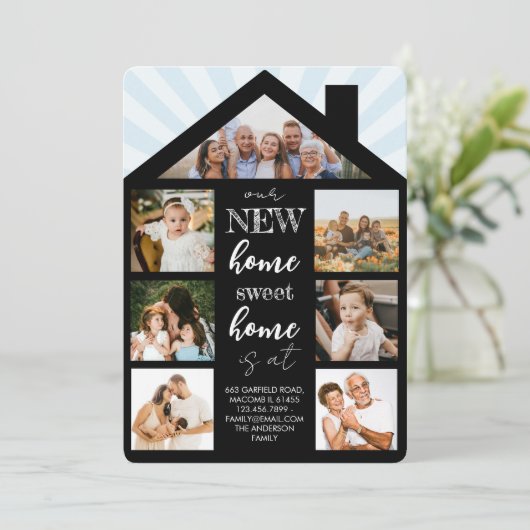 House Photo Collage家族の変更アドレスの移動 案内状 (スタンド正面)